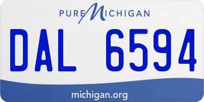 MI license plate DAL6594