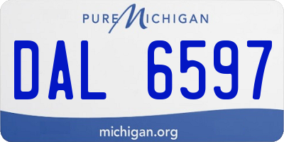 MI license plate DAL6597