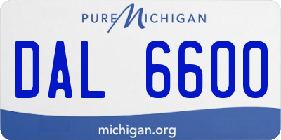 MI license plate DAL6600