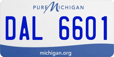 MI license plate DAL6601