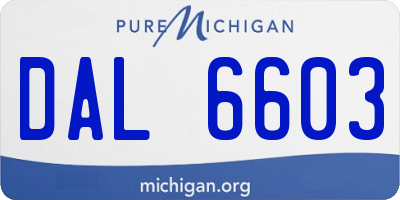 MI license plate DAL6603