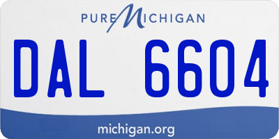 MI license plate DAL6604
