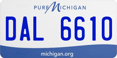 MI license plate DAL6610