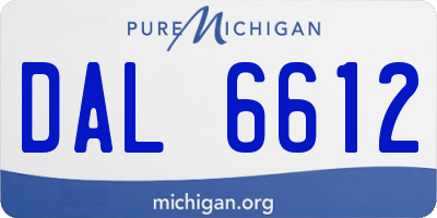 MI license plate DAL6612