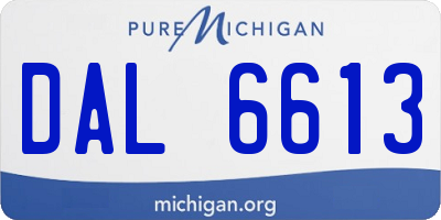 MI license plate DAL6613