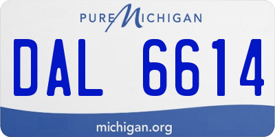 MI license plate DAL6614