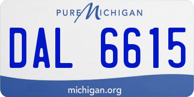 MI license plate DAL6615