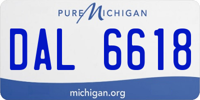 MI license plate DAL6618