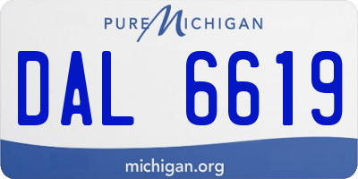 MI license plate DAL6619