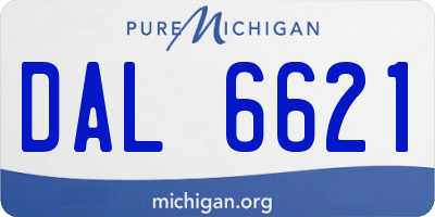 MI license plate DAL6621