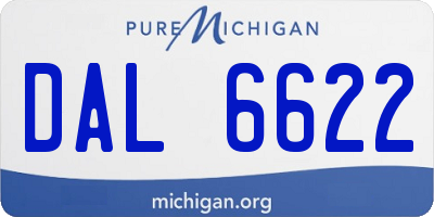 MI license plate DAL6622