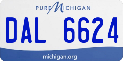MI license plate DAL6624