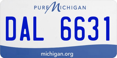MI license plate DAL6631