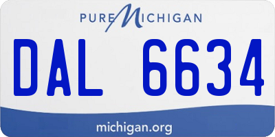 MI license plate DAL6634