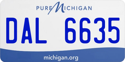 MI license plate DAL6635