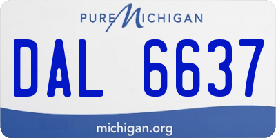 MI license plate DAL6637
