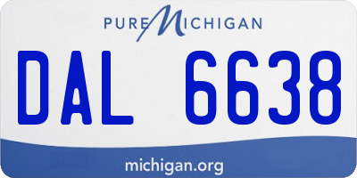 MI license plate DAL6638