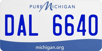 MI license plate DAL6640