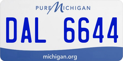 MI license plate DAL6644