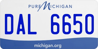 MI license plate DAL6650