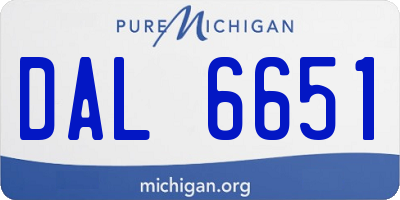 MI license plate DAL6651