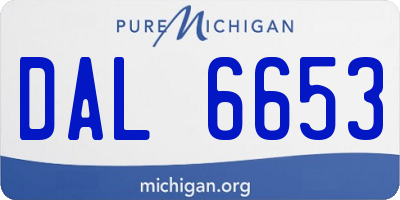 MI license plate DAL6653