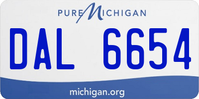 MI license plate DAL6654