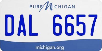 MI license plate DAL6657