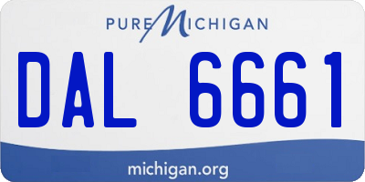 MI license plate DAL6661