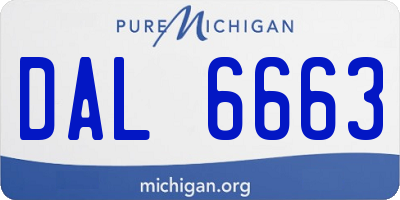 MI license plate DAL6663