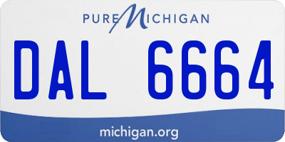 MI license plate DAL6664