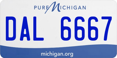 MI license plate DAL6667