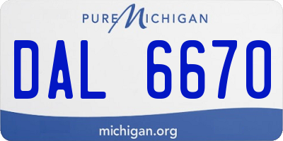 MI license plate DAL6670