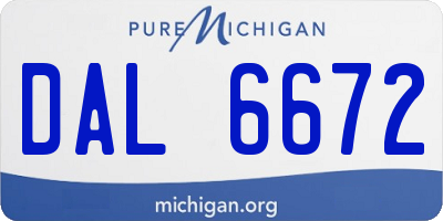 MI license plate DAL6672