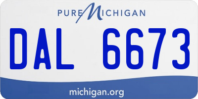 MI license plate DAL6673