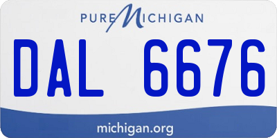 MI license plate DAL6676