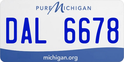 MI license plate DAL6678