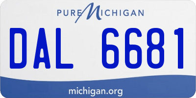 MI license plate DAL6681
