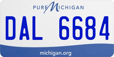 MI license plate DAL6684