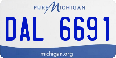 MI license plate DAL6691