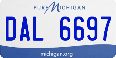 MI license plate DAL6697