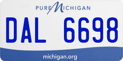 MI license plate DAL6698