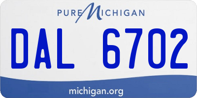 MI license plate DAL6702