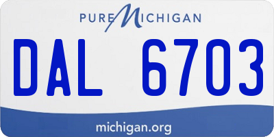 MI license plate DAL6703