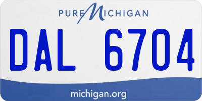 MI license plate DAL6704