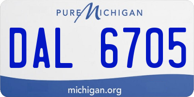 MI license plate DAL6705