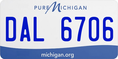 MI license plate DAL6706