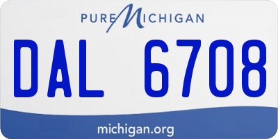 MI license plate DAL6708