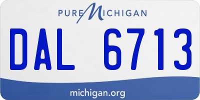 MI license plate DAL6713