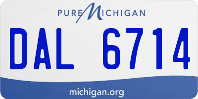 MI license plate DAL6714